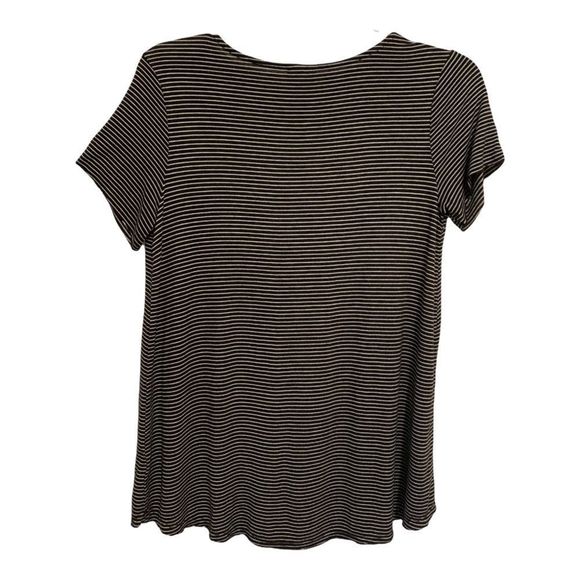 Mossimo Black White Striped T-Front Top S (A-121) - Picture 7 of 8